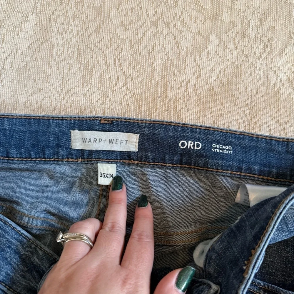 Warp + Weft Chicago Ord straight jeans in tortoise